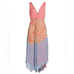 Ramy Brook Isabel Mixed Print Handkerchief Hem Dress